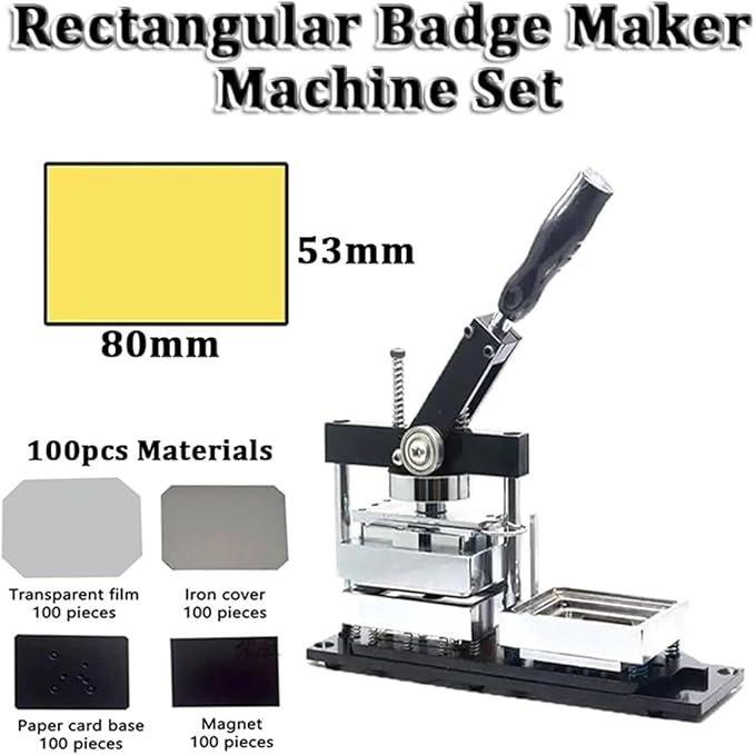 Rectangular Badge Maker Machine Set