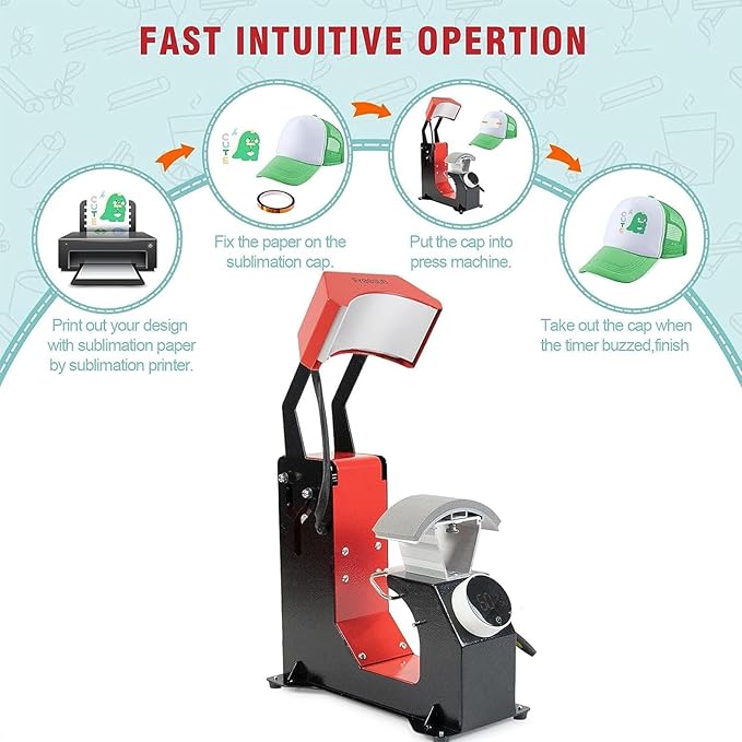 Fast Intuitive Cap Heat Press Machine